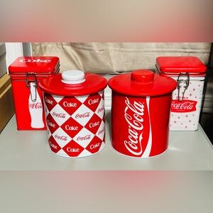 Coca Cola Officially Licensed Set of 4 Cookie Tin Containers